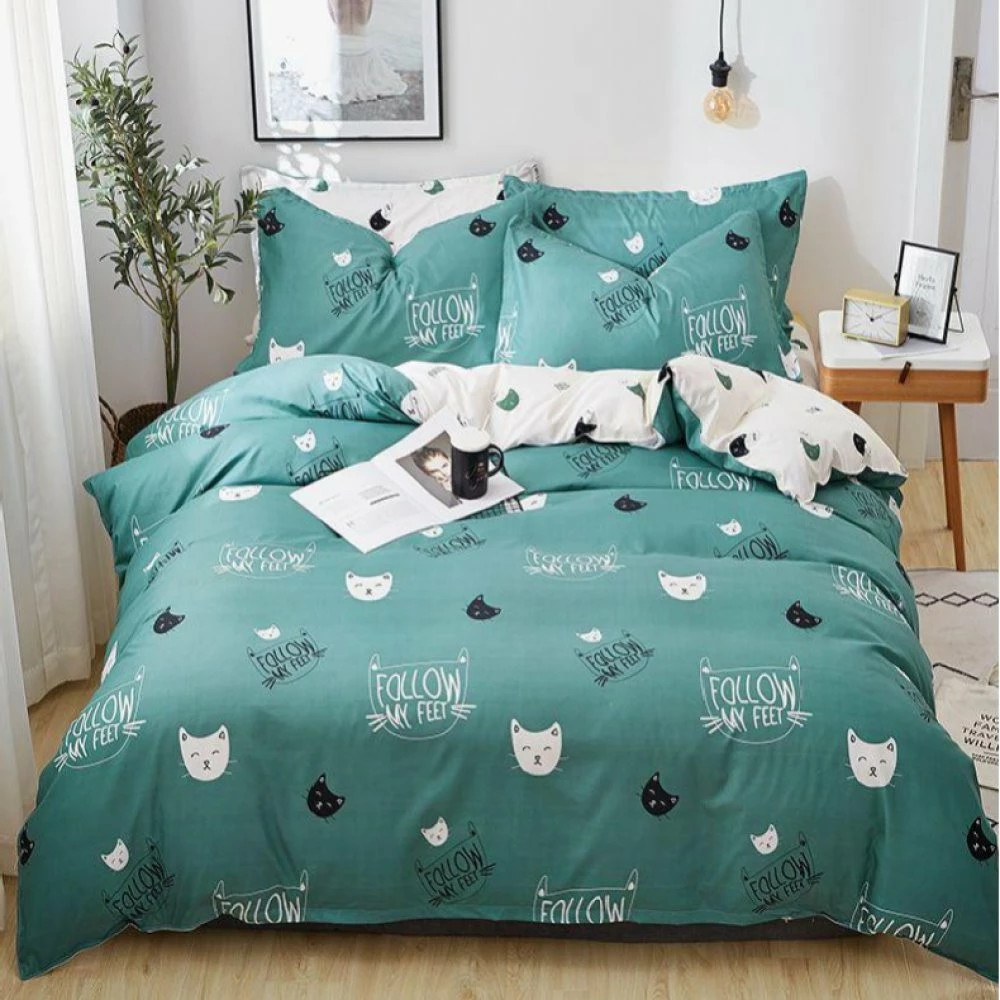 Home Decor Cute Cat Print Bedding Set 5 Home Decor Cute Cat Print Bedding Set