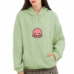 Apparel Cute Coral Octopus Part-Cotton Hoodie Sea Animals