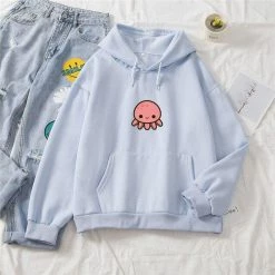 Apparel Cute Coral Octopus Part-Cotton Hoodie Sea Animals