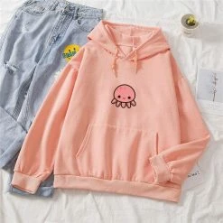Apparel Cute Coral Octopus Part-Cotton Hoodie Sea Animals