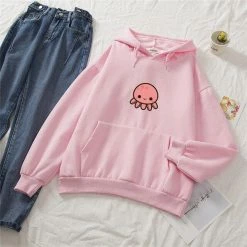 Apparel Cute Coral Octopus Part-Cotton Hoodie Sea Animals