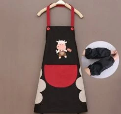 Home Decor Cute Cow Print Waterproof Apron Set With Short Sleeves Home & Pets 20 Home Decor Cute Cow Print Waterproof Apron Set With Short Sleeves Home & Pets