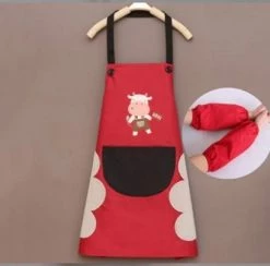 Home Decor Cute Cow Print Waterproof Apron Set With Short Sleeves Home & Pets 22 Home Decor Cute Cow Print Waterproof Apron Set With Short Sleeves Home & Pets