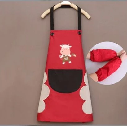 Home Decor Cute Cow Print Waterproof Apron Set With Short Sleeves Home & Pets 11 Home Decor Cute Cow Print Waterproof Apron Set With Short Sleeves Home & Pets
