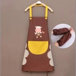 Home Decor Cute Cow Print Waterproof Apron Set With Short Sleeves Home & Pets 23 Home Decor Cute Cow Print Waterproof Apron Set With Short Sleeves Home & Pets