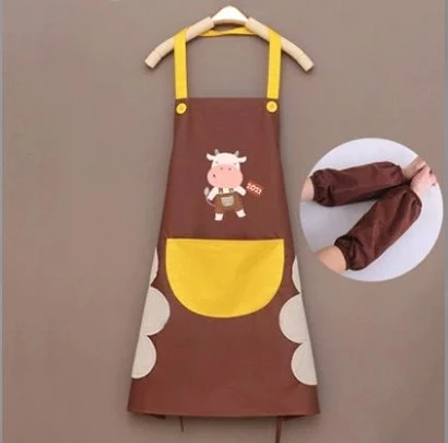 Home Decor Cute Cow Print Waterproof Apron Set With Short Sleeves Home & Pets 12 Home Decor Cute Cow Print Waterproof Apron Set With Short Sleeves Home & Pets