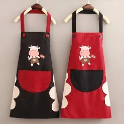 Home Decor Cute Cow Print Waterproof Apron Set With Short Sleeves Home & Pets 25 Home Decor Cute Cow Print Waterproof Apron Set With Short Sleeves Home & Pets
