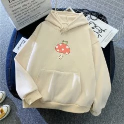 Apparel Cute Frog Mushroom Part Cotton Hoodie