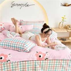 Home Decor Cute Girl Surrounded By Flowers Bedding Set