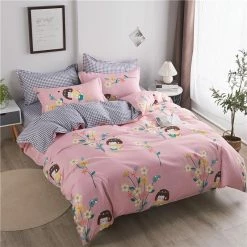 Home Decor Cute Girl Surrounded By Flowers Bedding Set