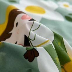 Home Decor Cute Girl Surrounded By Flowers Bedding Set