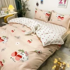 Home Decor Cute Kitty Cat On Acorn Bedding Set