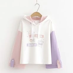 Apparel Cute 'Milk Or Juice' Multicolored Hoodie