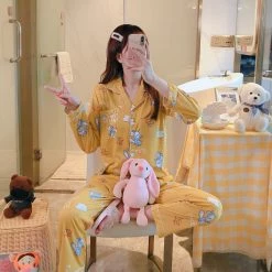 Apparel Cute Mouse & Cheese Print Pajamas Set