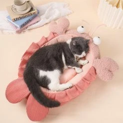 Home Decor Pet Beds Cute Peach Pink Lobster Cat Bed