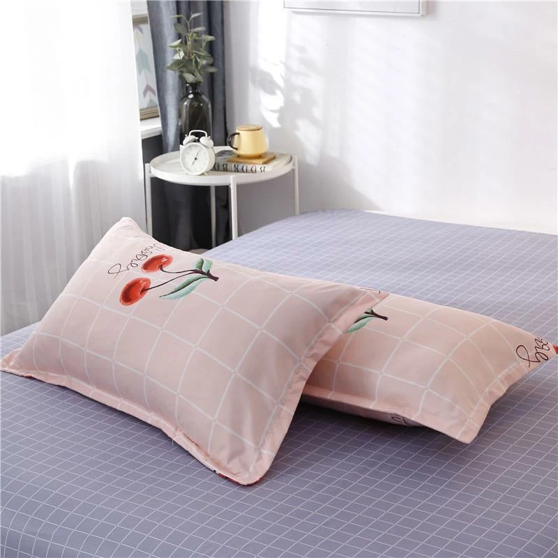 Home Decor Cute Pink & Gray Cherry Printed Bedding Set 6 Home Decor Cute Pink & Gray Cherry Printed Bedding Set