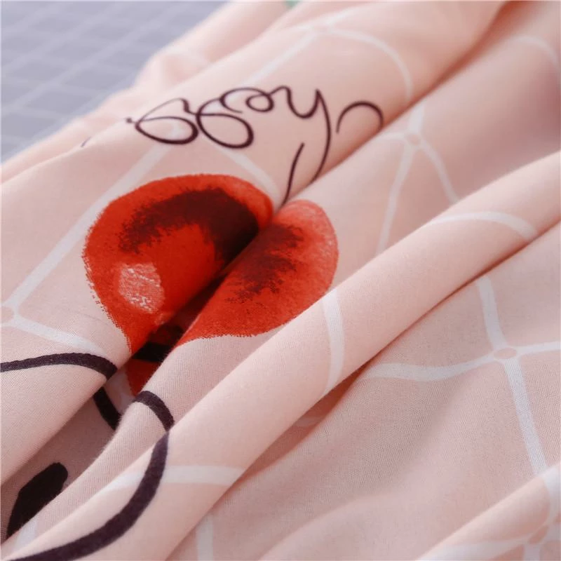 Home Decor Cute Pink & Gray Cherry Printed Bedding Set 9 Home Decor Cute Pink & Gray Cherry Printed Bedding Set