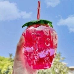 Home Decor Cute Strawberry Cup With Straw Home & Pets