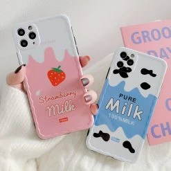 Accessories Cute Strawberry Milk Carton IPhone Case
