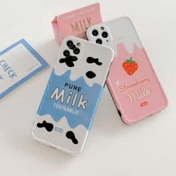 Accessories Cute Strawberry Milk Carton IPhone Case