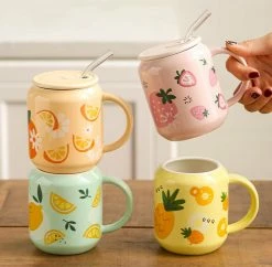 Home Decor Food & Drinks Cute Summer Fruits Ceramic Cups