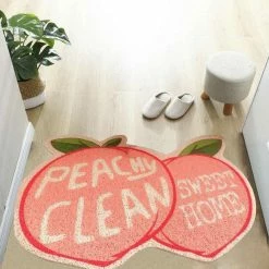 Home Decor Food & Drinks Cute Welcome Cats And Fruits Mat