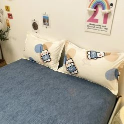 Home Decor Denim Teddy Bear Bedding Set