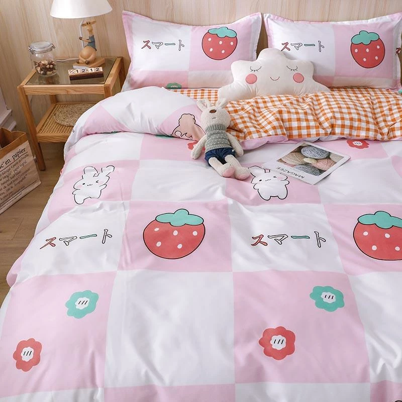 Home Decor Dreaming Of Japanese Bunnies And Strawberry Bedding Set Home & Pets 5 Home Decor Dreaming Of Japanese Bunnies And Strawberry Bedding Set Home & Pets
