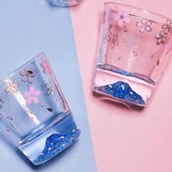 Home Decor Home & Pets Elegant Sakura Mount Fuji Glass Tea Cup