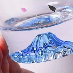Home Decor Home & Pets Elegant Sakura Mount Fuji Glass Tea Cup