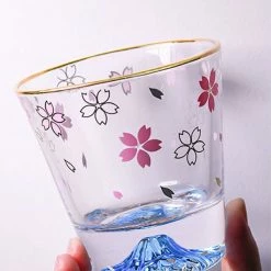 Home Decor Home & Pets Elegant Sakura Mount Fuji Glass Tea Cup