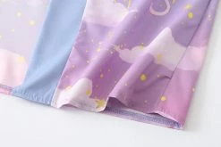 Apparel Elegant Sky Clouds Flying Cats Japanese Kimono