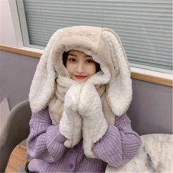 Apparel Faux Fur Bunny 3-in-1 Gloves Scarf Hat Combo