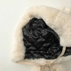 Apparel Faux Fur Round Bear Ears Tassel Beanie Hat