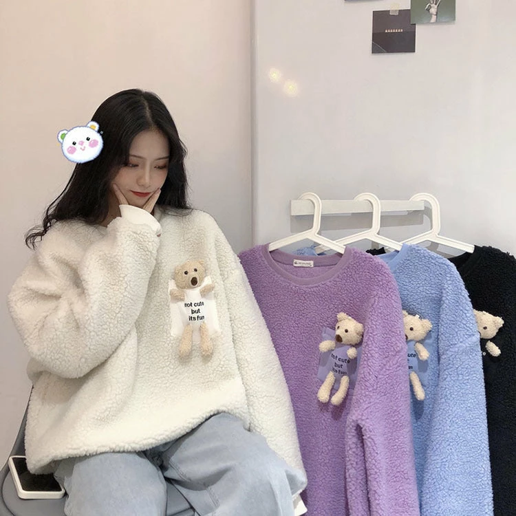 Apparel Fleece Sweatshirt With A Pocket Bear 7 Apparel Fleece Sweatshirt With A Pocket Bear