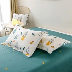 Home Decor Floral Cactus Succulent Green Matching Bedding Set