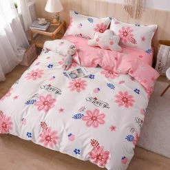 Home Decor Home & Pets Floral Pink & White I Love You Bedding Set