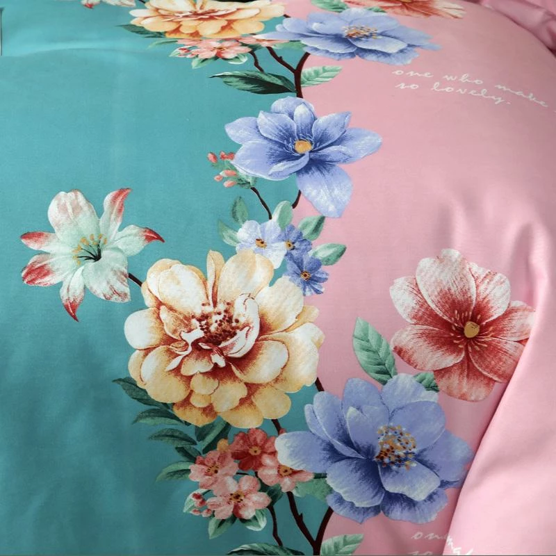 Home Decor Flower Blossom Blue Pink Supreme Polyester Bedding Set Home & Pets 9 Home Decor Flower Blossom Blue Pink Supreme Polyester Bedding Set Home & Pets