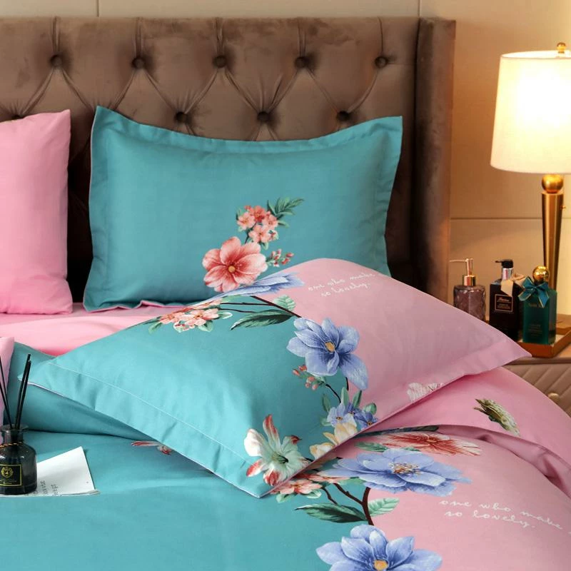 Home Decor Flower Blossom Blue Pink Supreme Polyester Bedding Set Home & Pets 5 Home Decor Flower Blossom Blue Pink Supreme Polyester Bedding Set Home & Pets