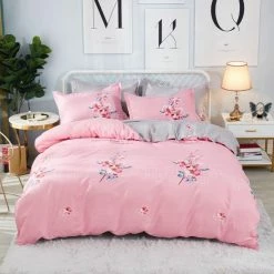 Home Decor Flower Blossom Pink Supreme Polyester Bedding Set Home & Pets