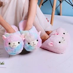 Apparel Fluffy Alpaca Plush Slippers