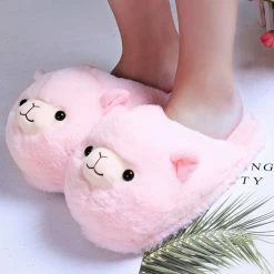 Apparel Fluffy Alpaca Plush Slippers 23 Apparel Fluffy Alpaca Plush Slippers