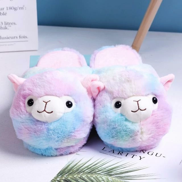 Apparel Fluffy Alpaca Plush Slippers 16 Apparel Fluffy Alpaca Plush Slippers