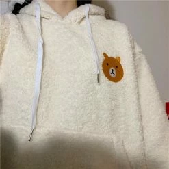 Apparel Fluffy Bear Part-Cotton Hoodie