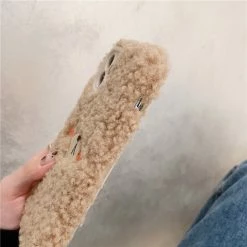 Accessories Fluffy Brown Bear Plush IPhone Case