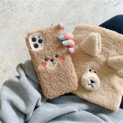 Accessories Fluffy Brown Bear Plush IPhone Case