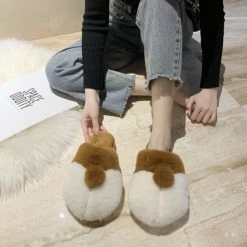 Apparel Fluffy Corgi Plush Slippers