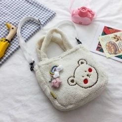 Apparel Fluffy Rainbow Bear Tote