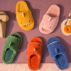 Apparel Fluffy Shark Open-toe Plush Slippers