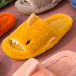 Apparel Fluffy Shark Open-toe Plush Slippers